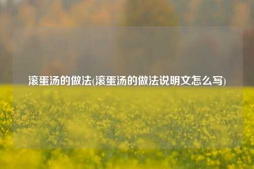 滚蛋汤的做法(滚蛋汤的做法说明文怎么写)