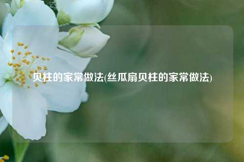 贝柱的家常做法(丝瓜扇贝柱的家常做法)