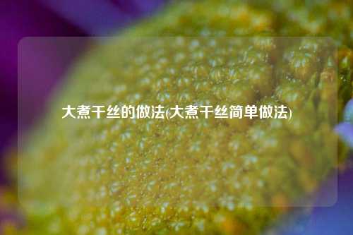 大煮干丝的做法(大煮干丝简单做法)