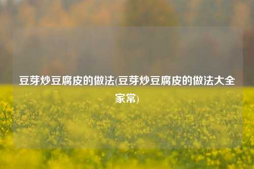 豆芽炒豆腐皮的做法(豆芽炒豆腐皮的做法大全家常)